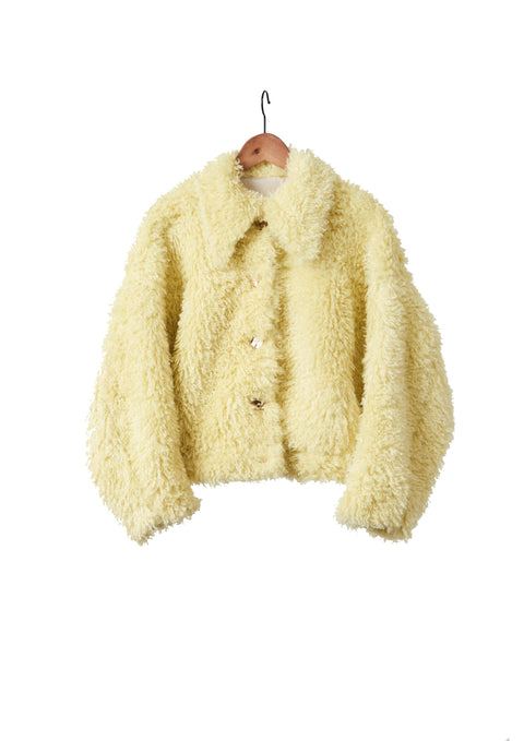 yellow fur coat - La siréne